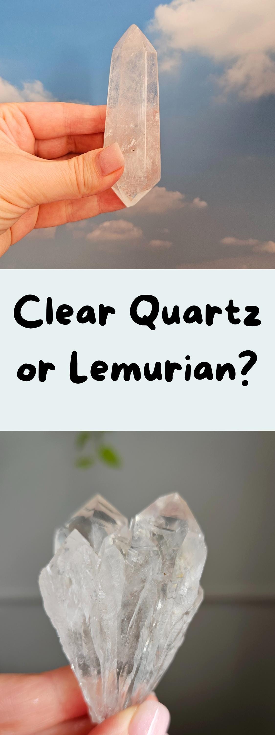 Clear quartz double terminated point rainbow inclusion