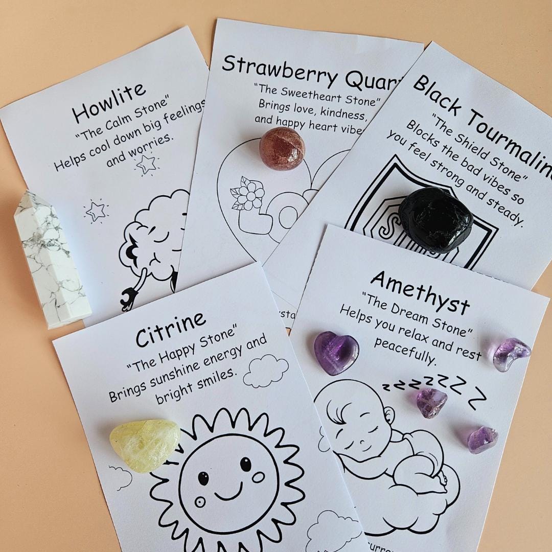 Kids Crystal Learning Set with Colouring Info Cards