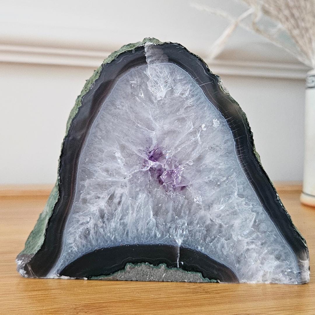 Amethyst agate geode slab