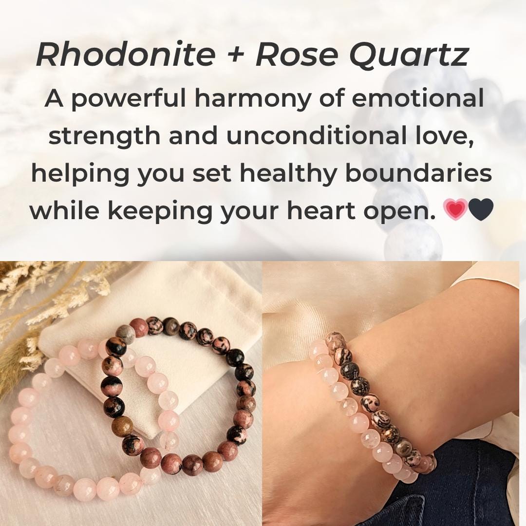 Rhodonite Bracelet Crystal Beads