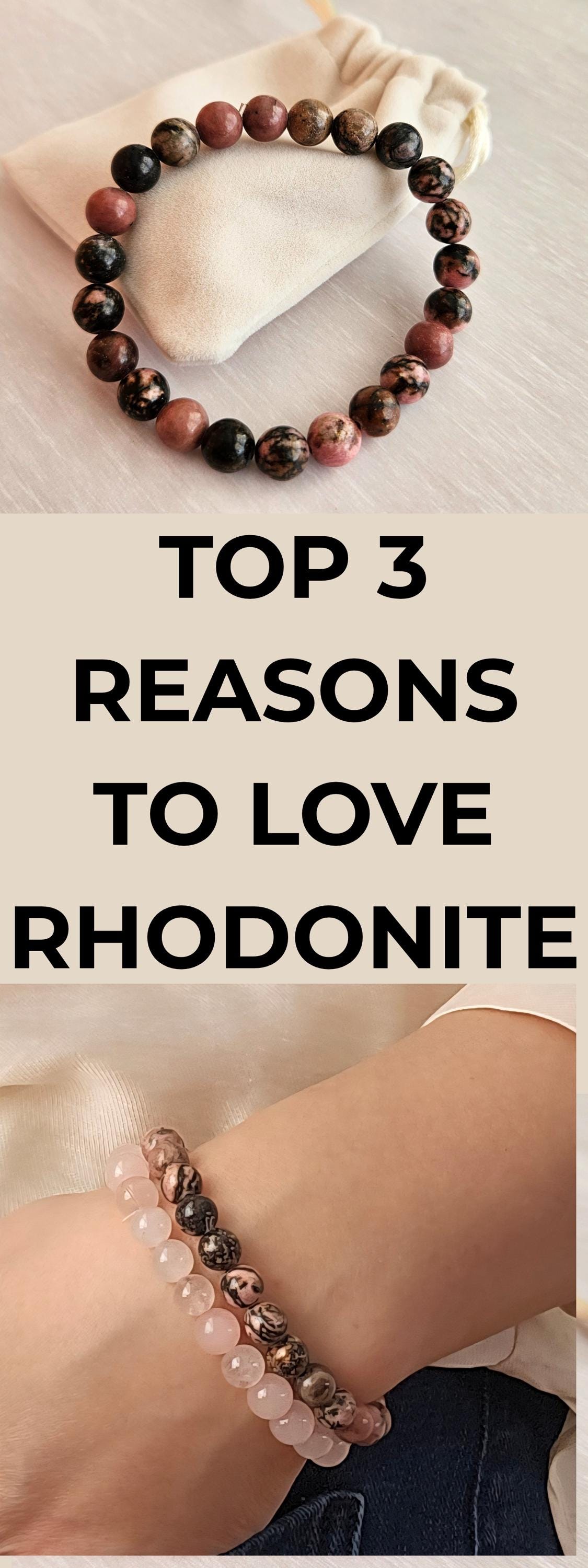 Rhodonite Bracelet Crystal Beads