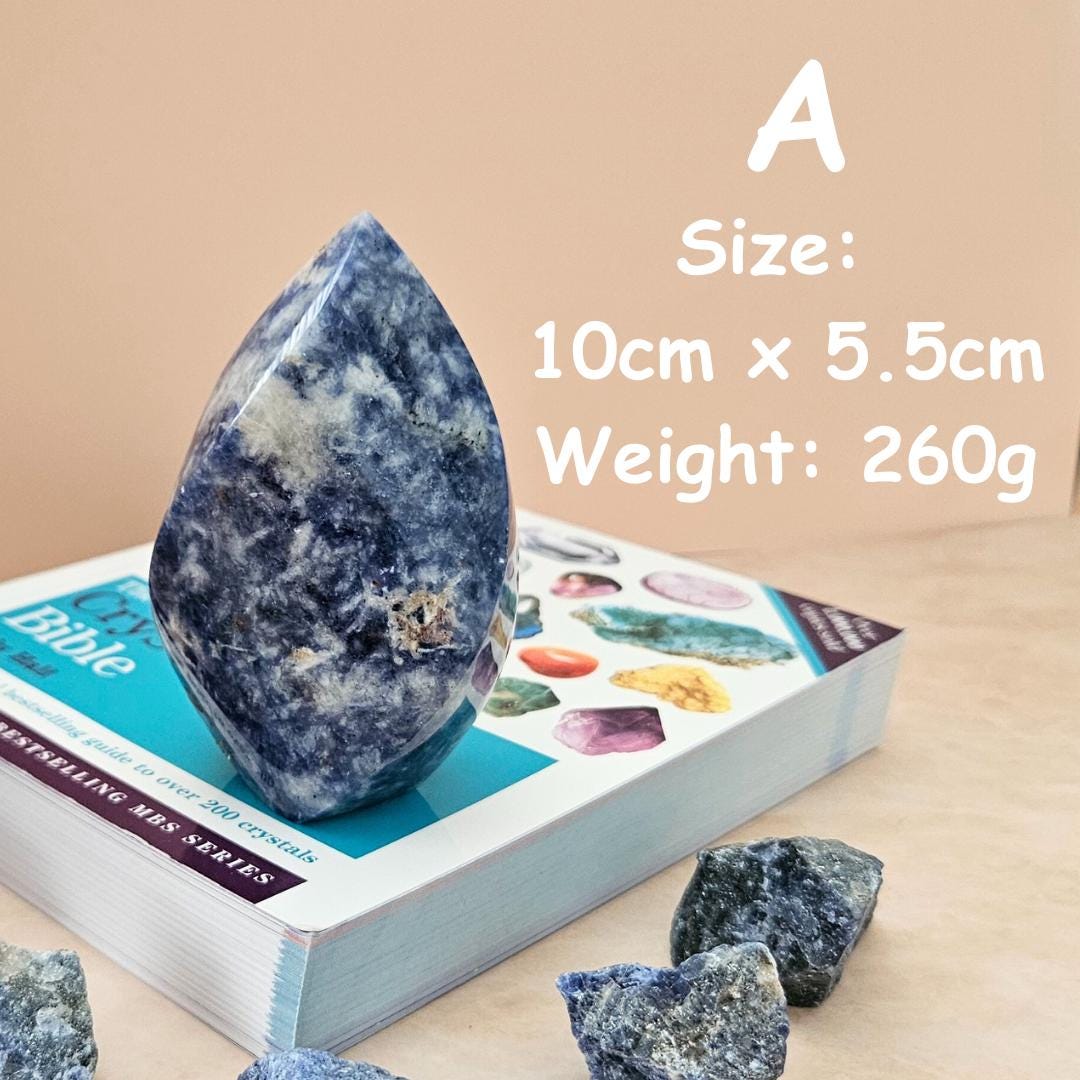 Sodalite crystal flame carving