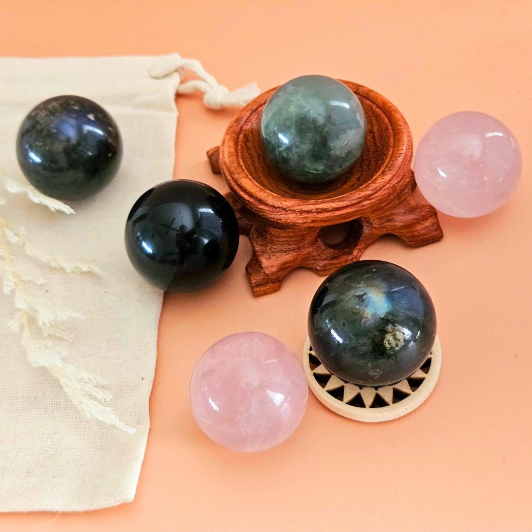 Mini spheres crystal ball décor healing crystal quartz desk décor gift