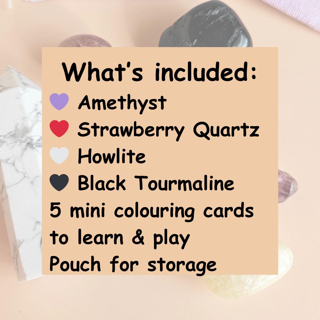 Kids Crystal Learning Set with Colouring Info Cards