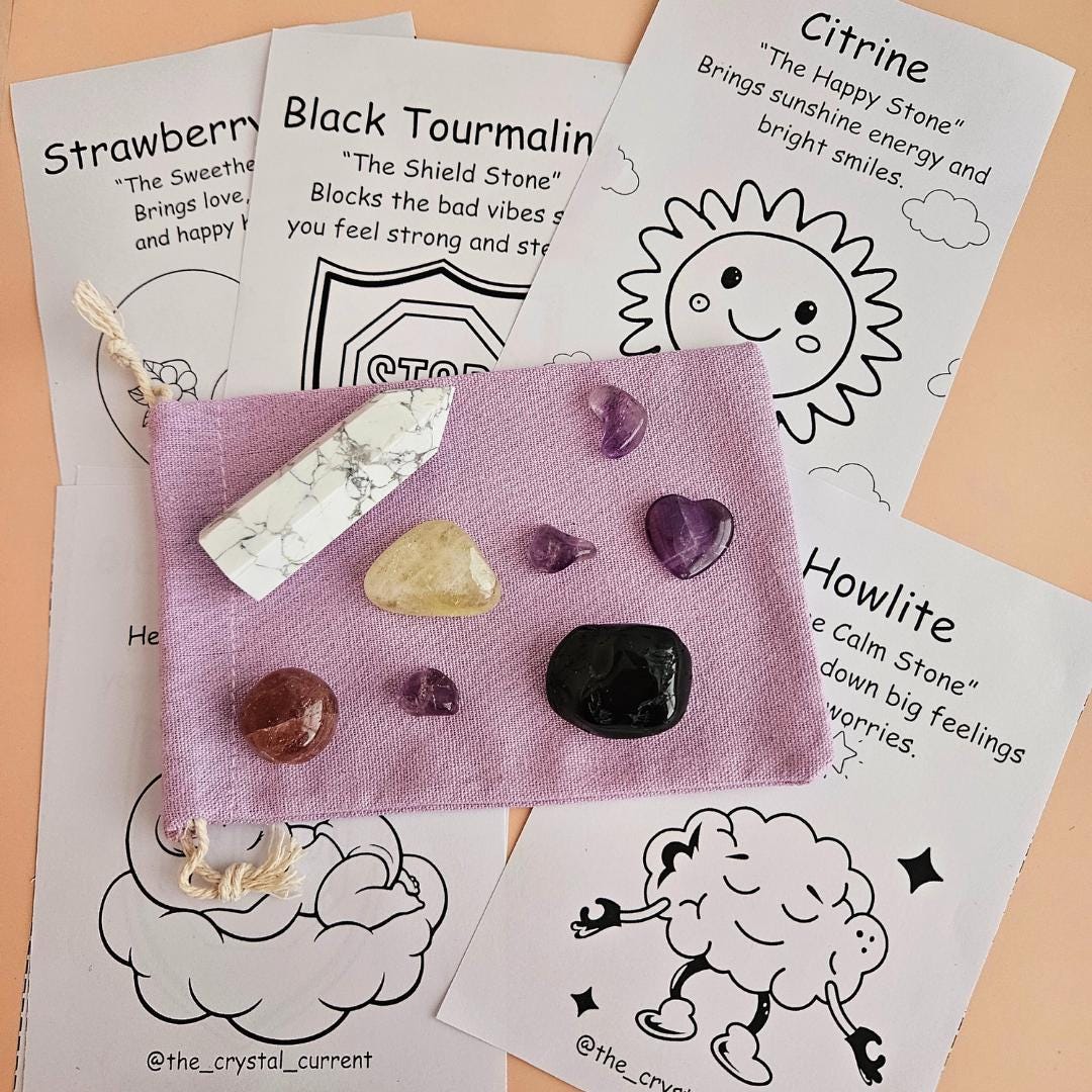 Kids Crystal Learning Set with Colouring Info Cards