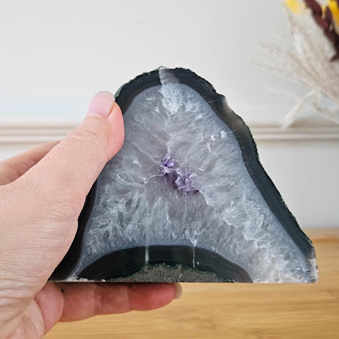 Amethyst agate geode slab