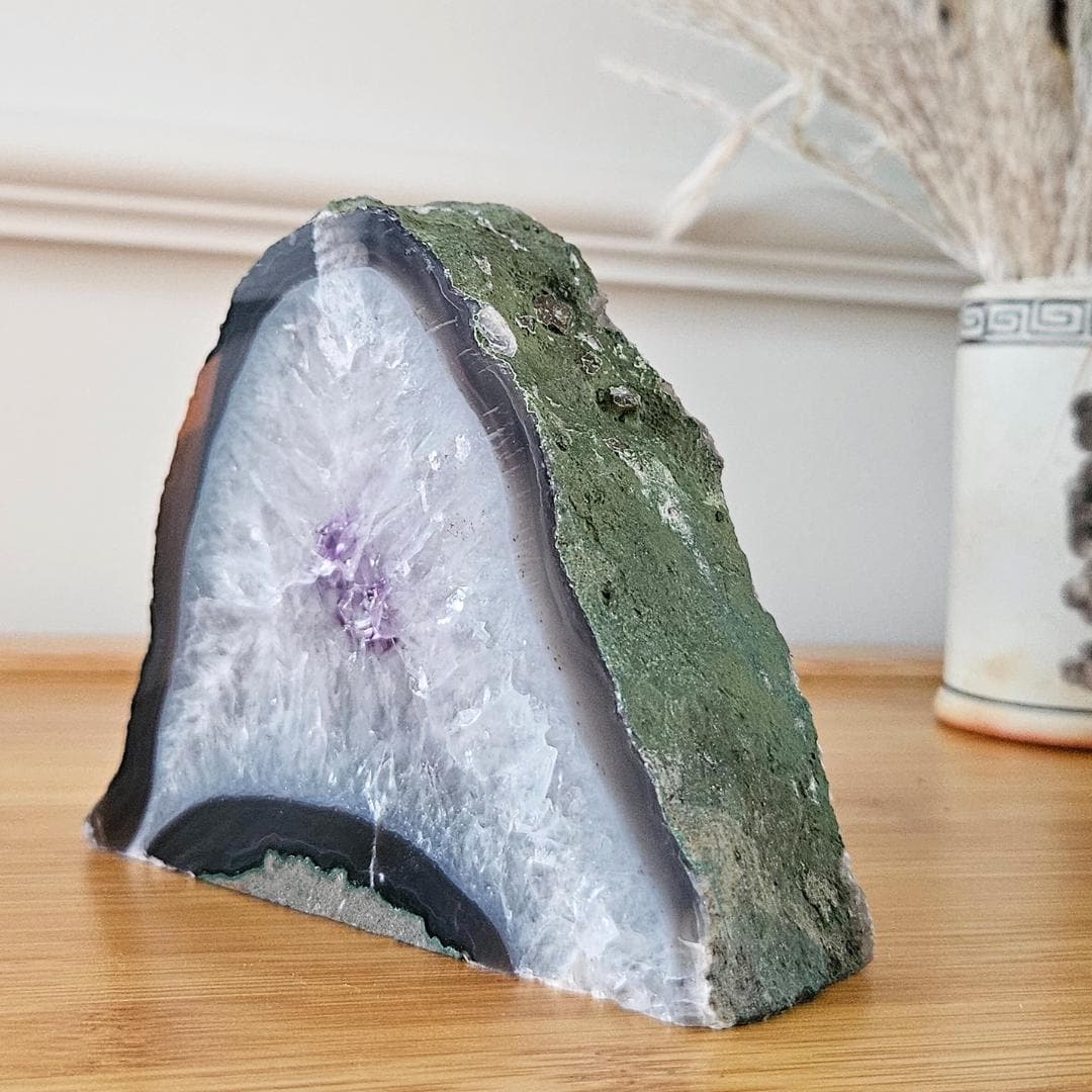 Amethyst agate geode slab