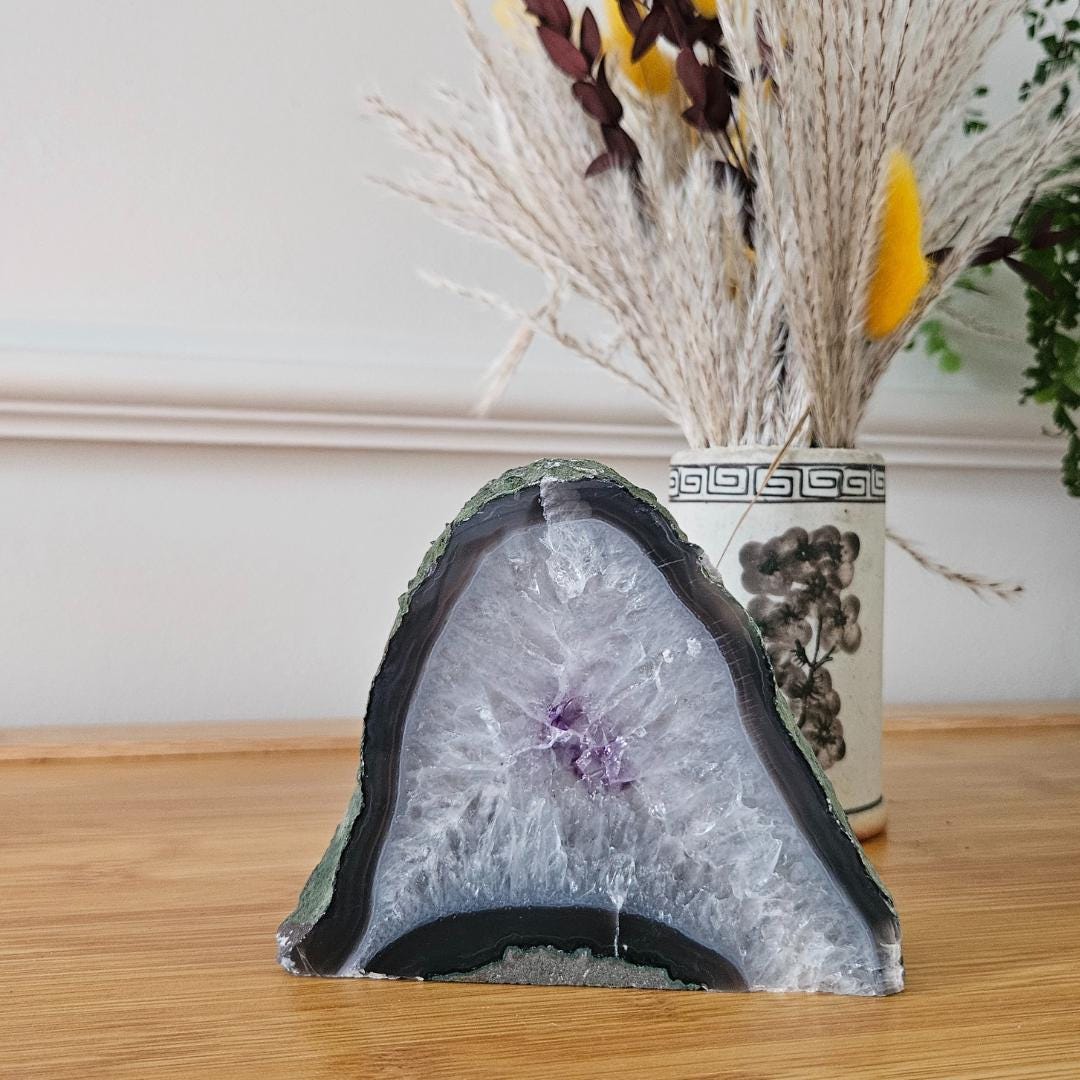 Amethyst agate geode slab