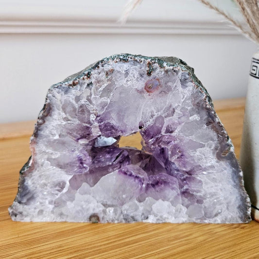 Amethyst Geode Crystal Cluster Standing Display