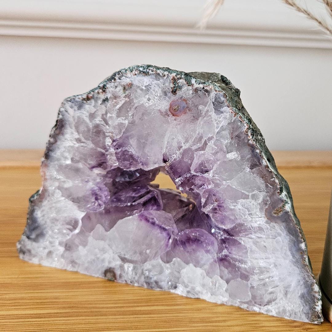Amethyst Geode Crystal Cluster Standing Display