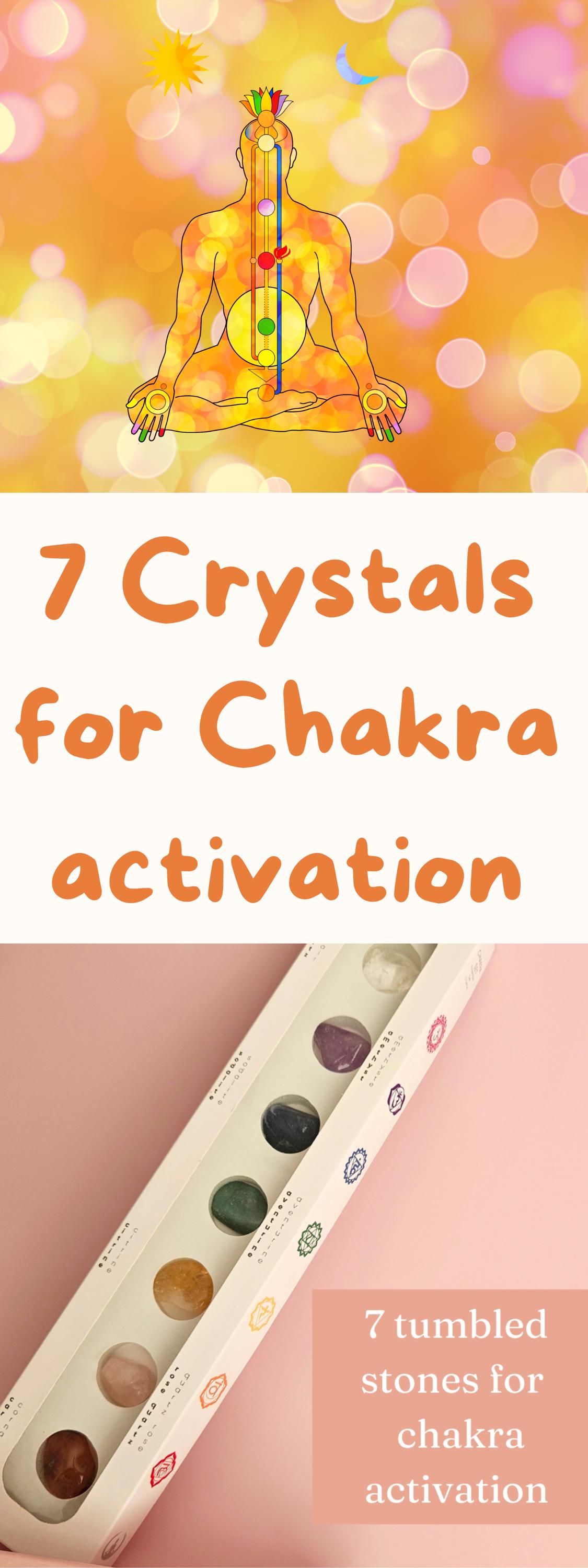 7 Chakra Healing Crystal Set Tumbled Stones Clear Quartz Amethyst Soda