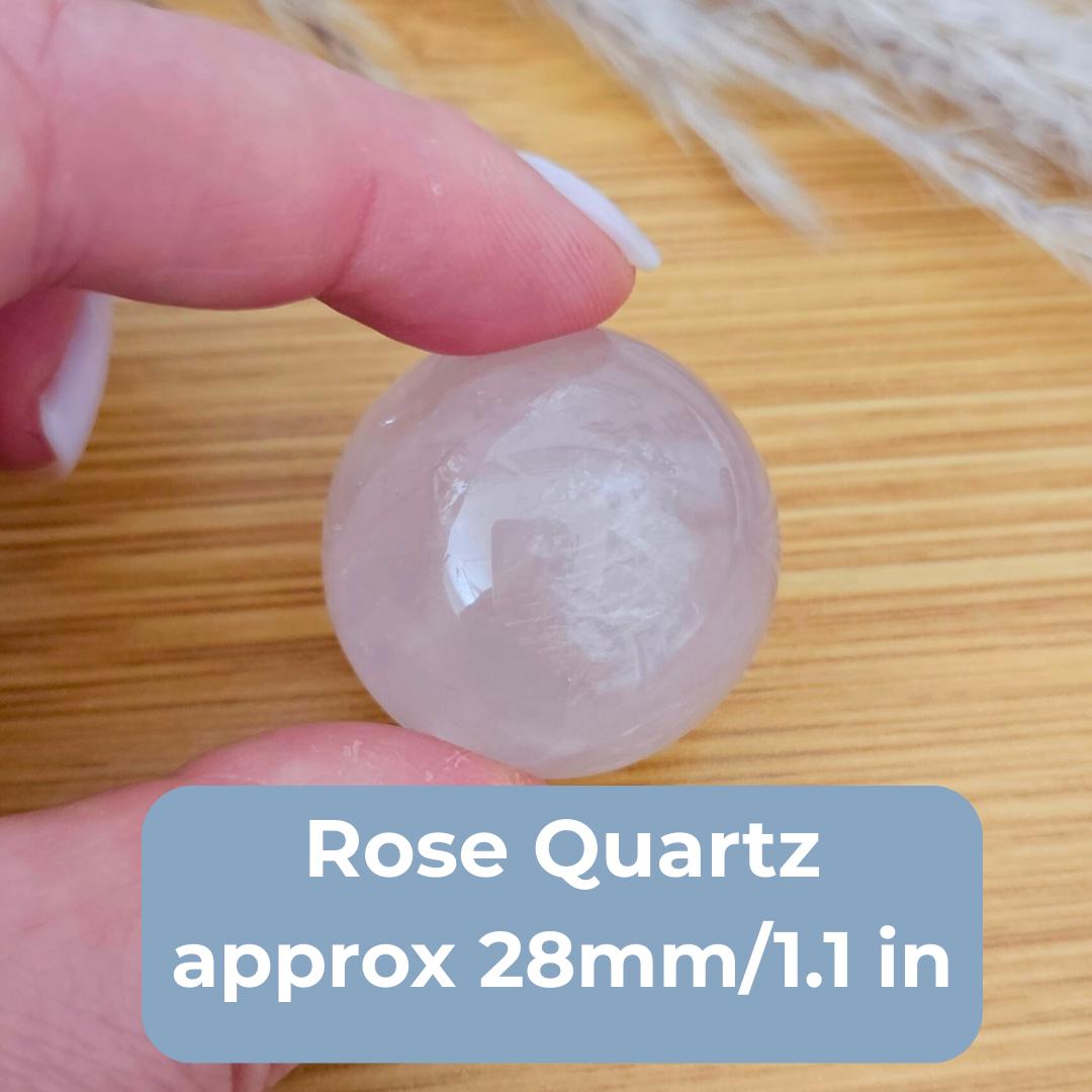 Crystal gift set of 3 rose quartz sphere labradorite  black obsidian sphere