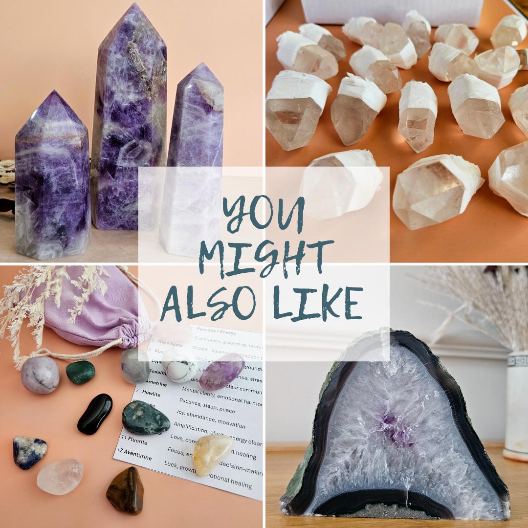 Crystal gift set of 3 rose quartz sphere labradorite  black obsidian sphere