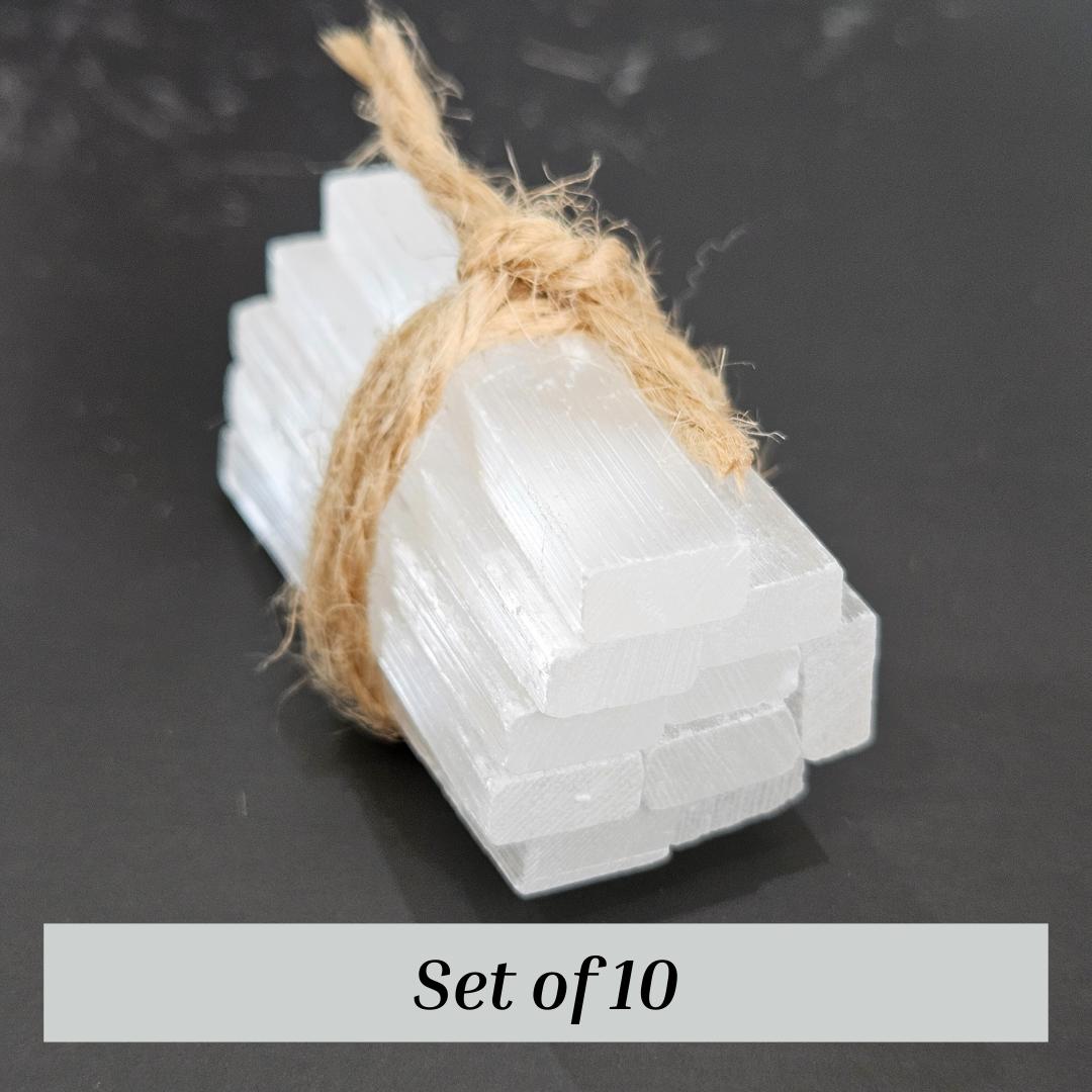 Selenite Stick Mini Raw Satin Spar for Energy Clearing Protection High
