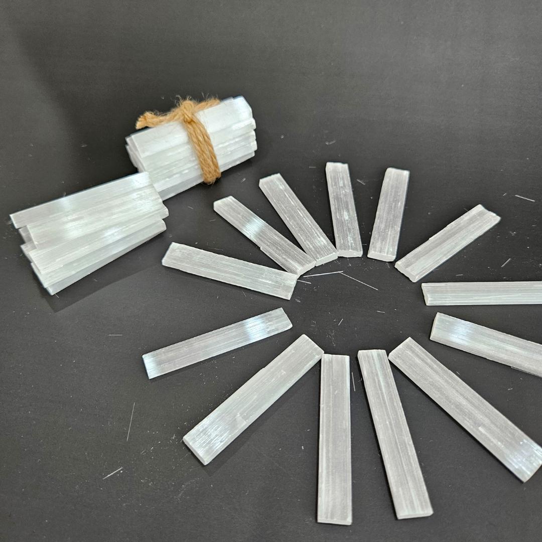 Selenite Stick Mini Raw Satin Spar for Energy Clearing Protection High