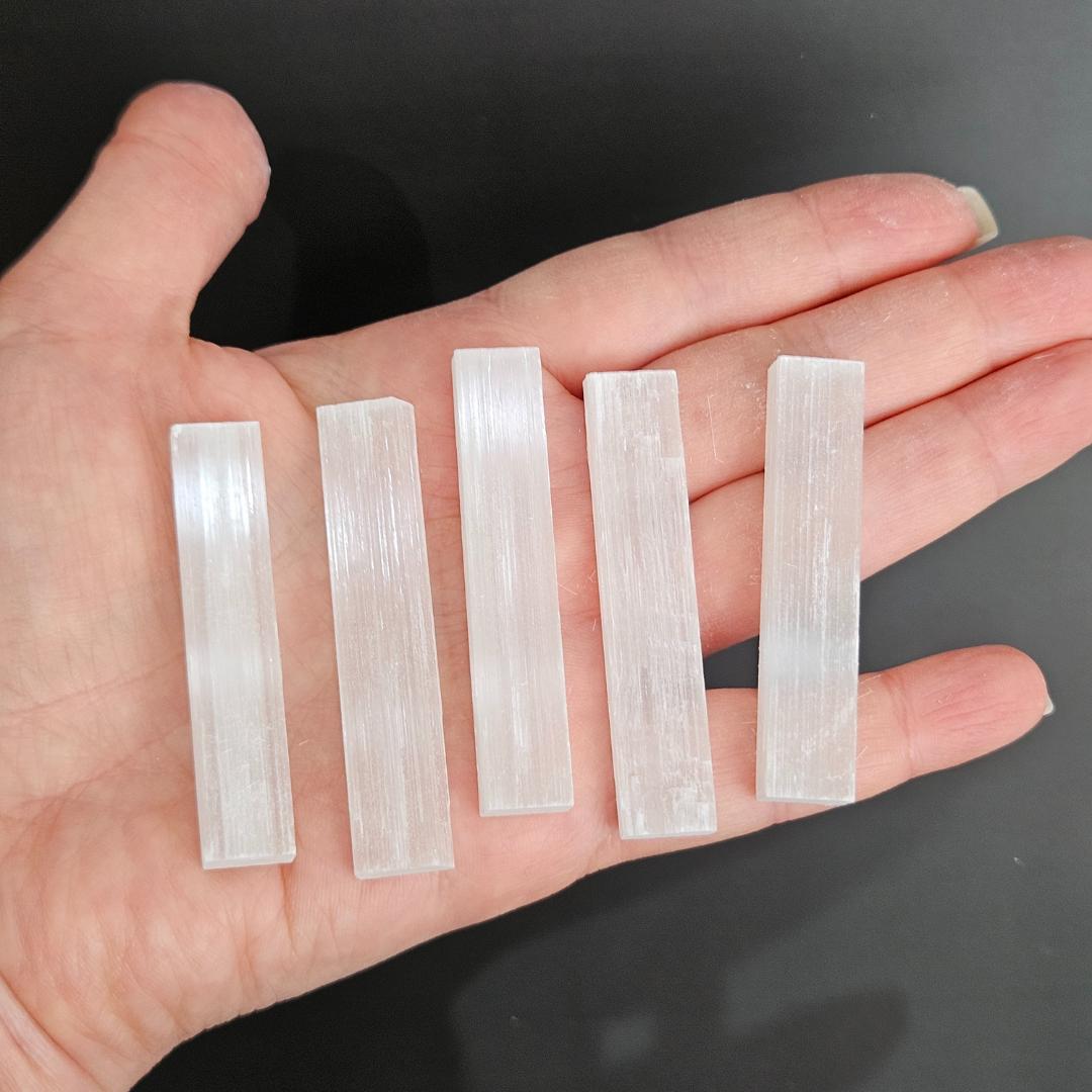 Selenite Stick Mini Raw Satin Spar for Energy Clearing Protection High