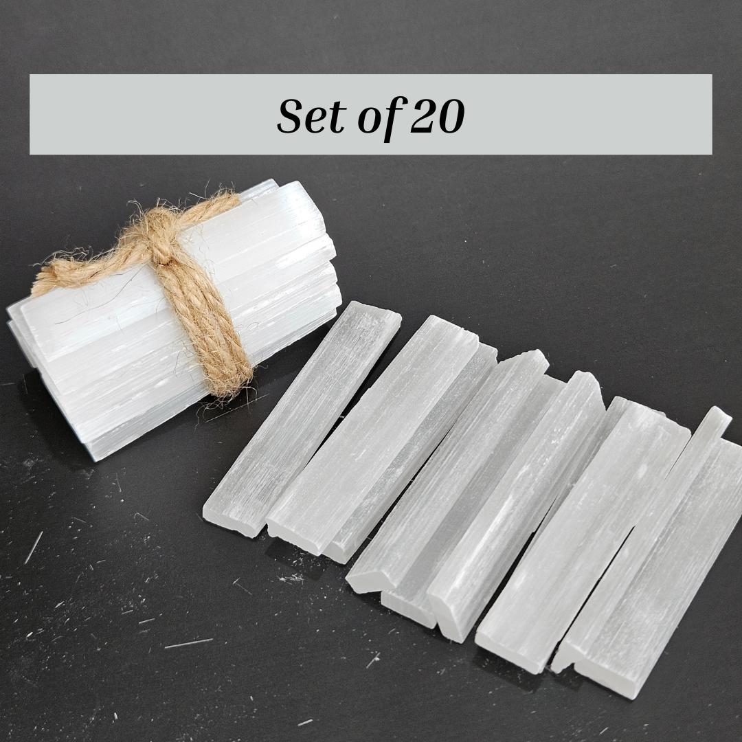 Selenite Stick Mini Raw Satin Spar for Energy Clearing Protection High