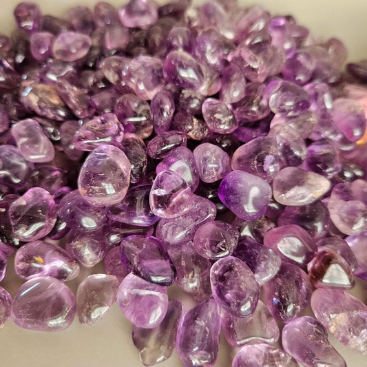 Amethyst mini tumbled stones bulk small natural purple crystal polished gemstone pouch meditation amethyst chips bulk crystal grid  craft