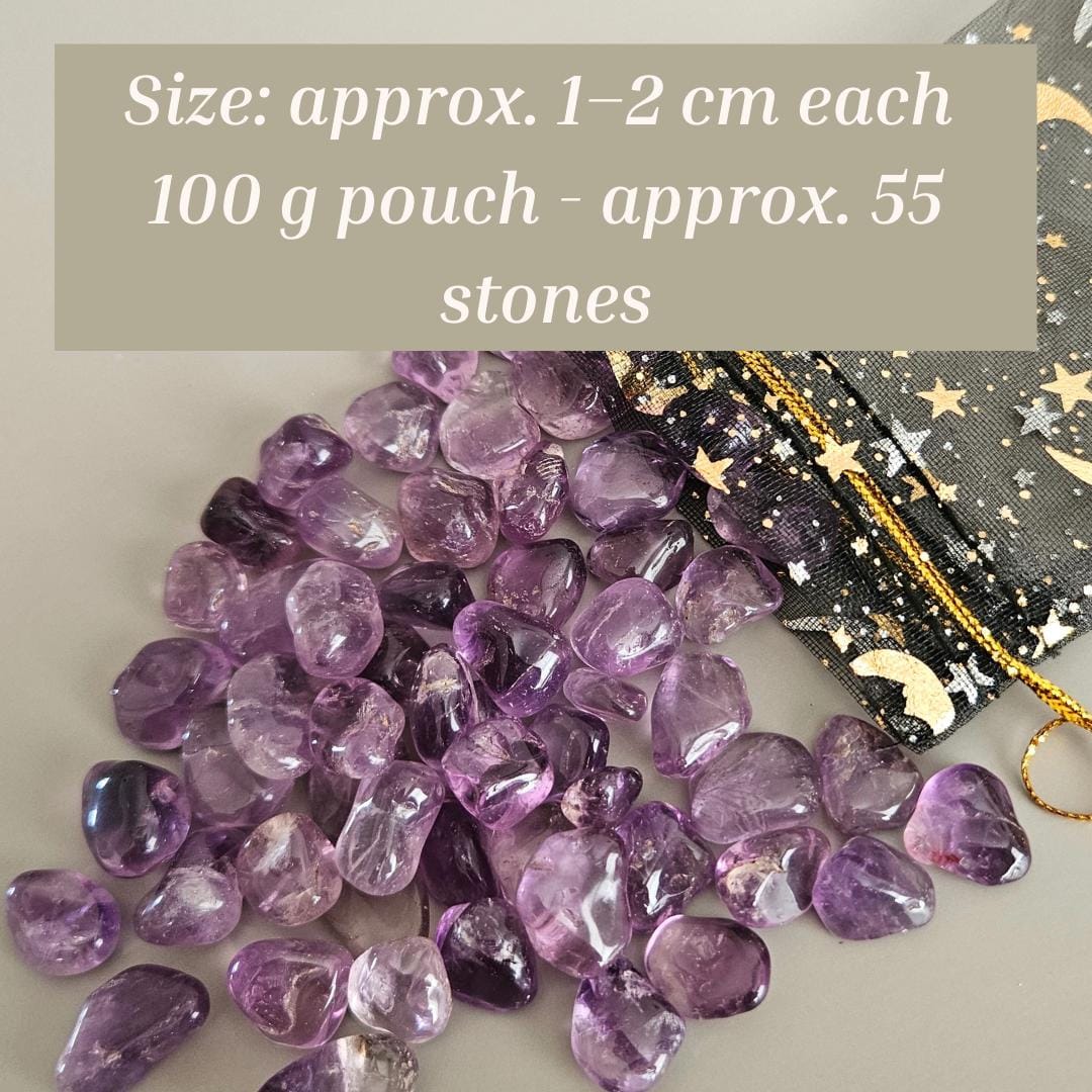 Amethyst mini tumbled stones bulk small natural purple crystal polishe