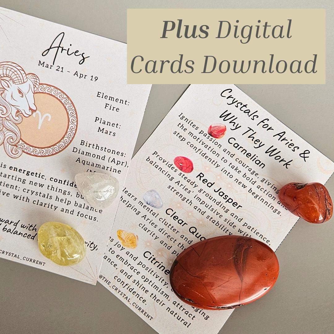 Crystals for Aries zodiac crystals astrology kit carnelian red jasper 