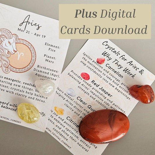 Crystals for Aries zodiac crystals astrology kit carnelian red jasper 