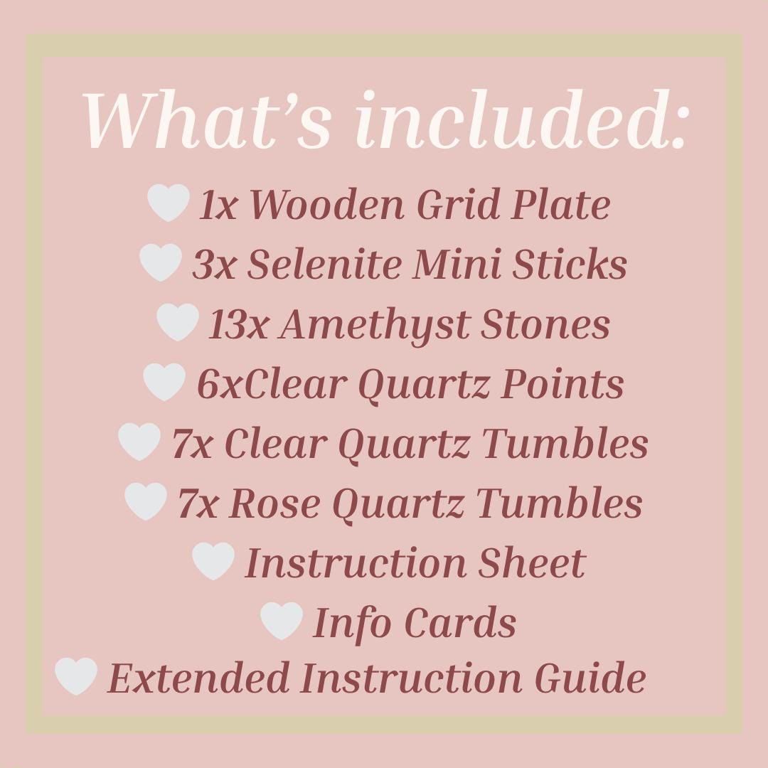 Crystal grid bundle build your own crystal grid set with amethyst rose