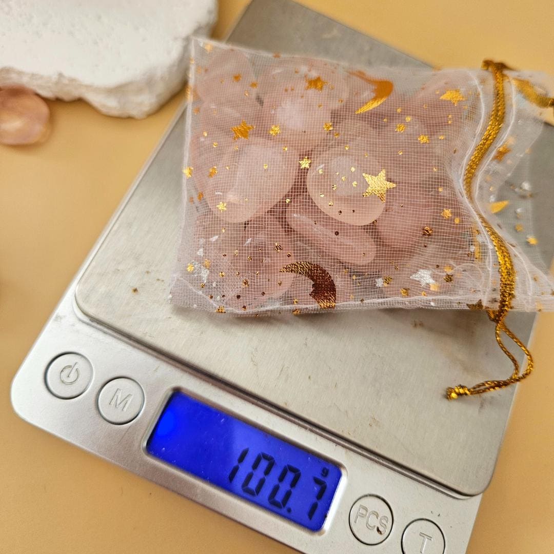 Rose quartz tumbled stones small pocket size crystal grids quartz tumb