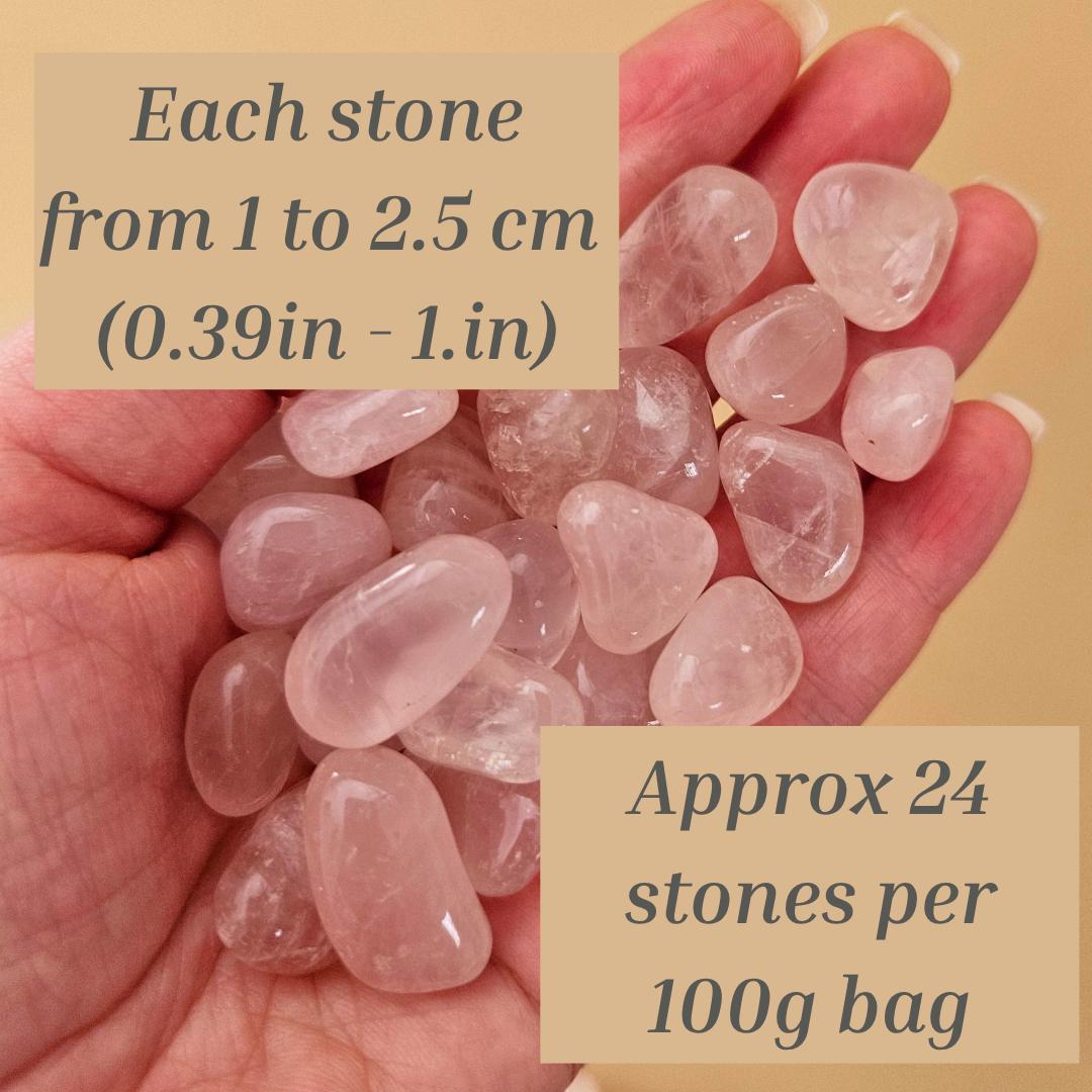 Rose quartz tumbled stones small pocket size crystal grids quartz tumb
