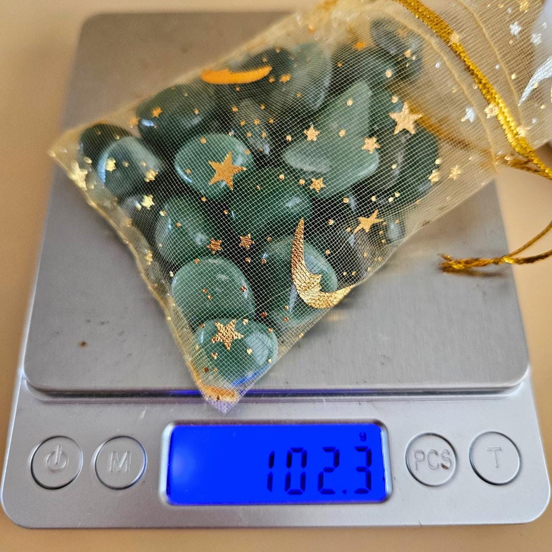 Green aventurine crystal bulk tumbles pocket stone crystal for luck pr