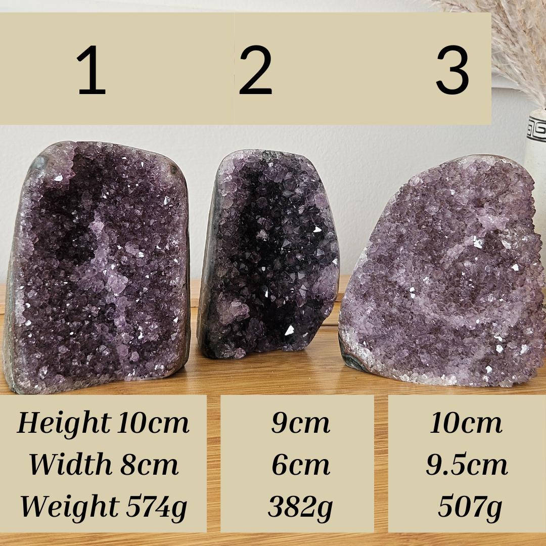 Amethyst crystal cluster natural raw geode freeform display amethyst h