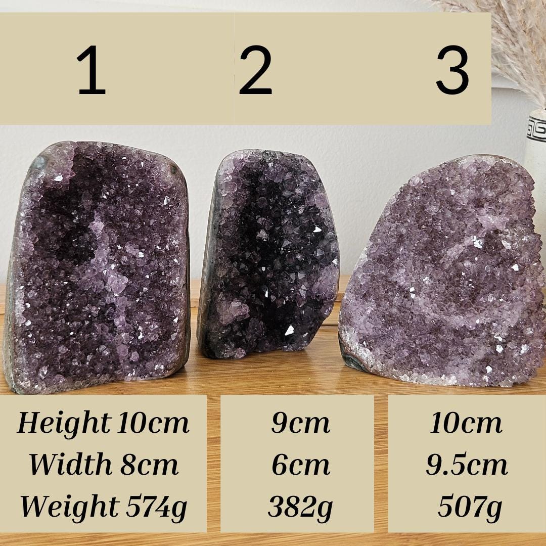 Amethyst crystal cluster natural raw geode freeform display amethyst h