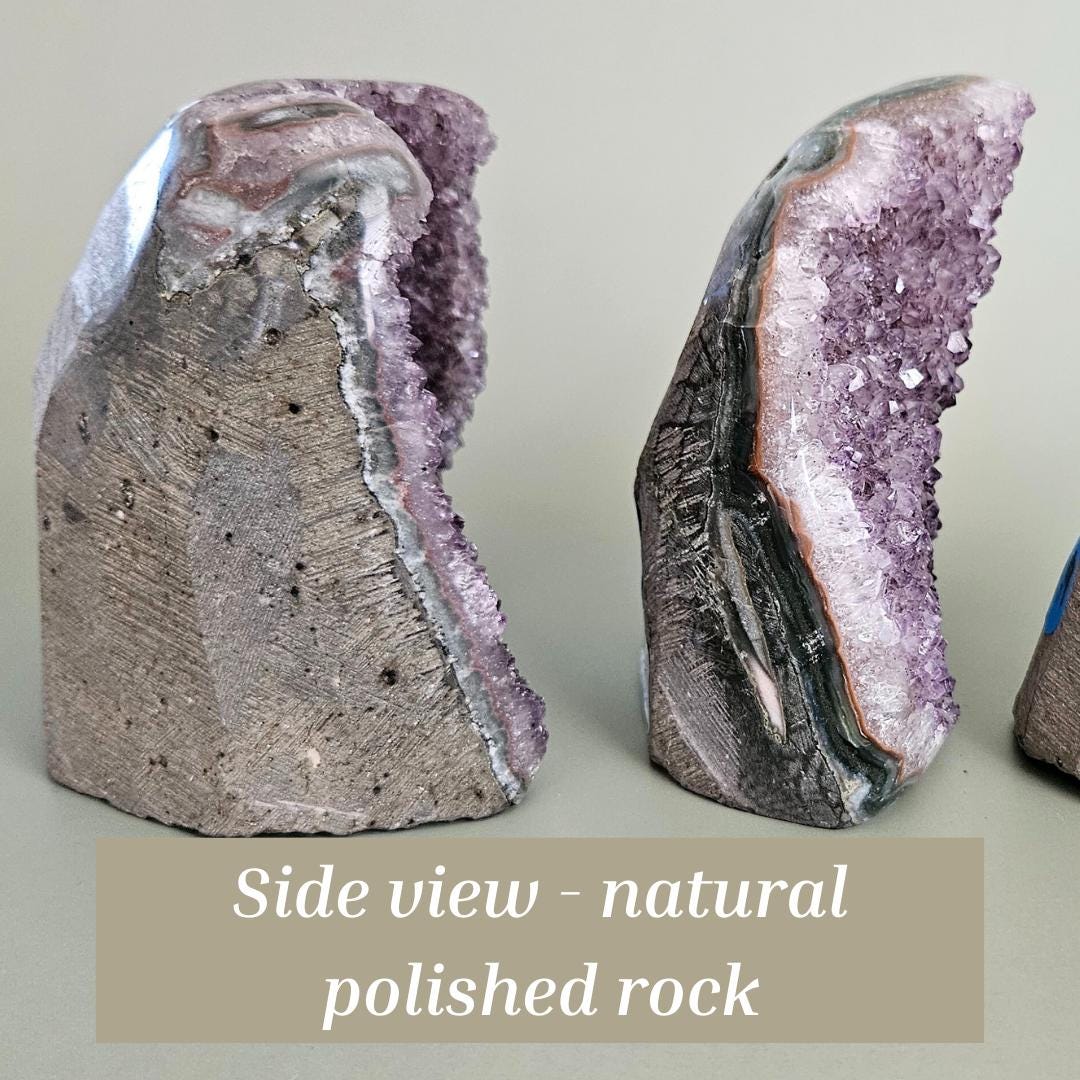 Amethyst crystal cluster natural raw geode freeform display amethyst h