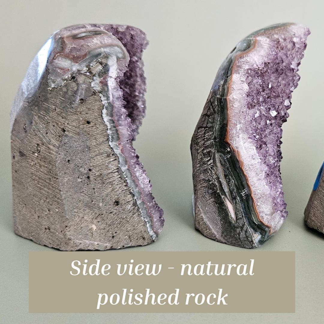 Amethyst crystal cluster natural raw geode freeform display amethyst h