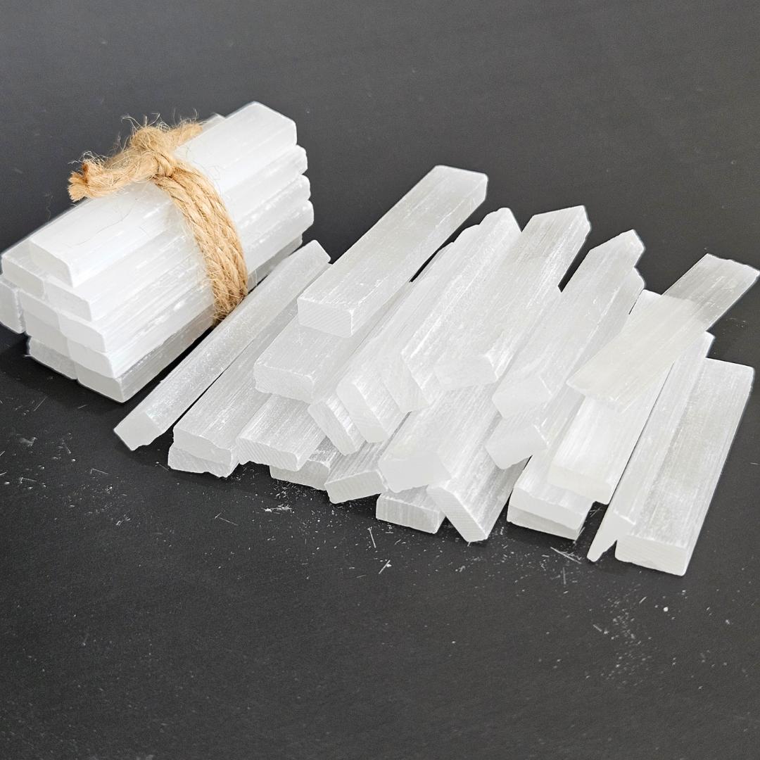 Selenite Stick Mini Raw Satin Spar for Energy Clearing Protection High