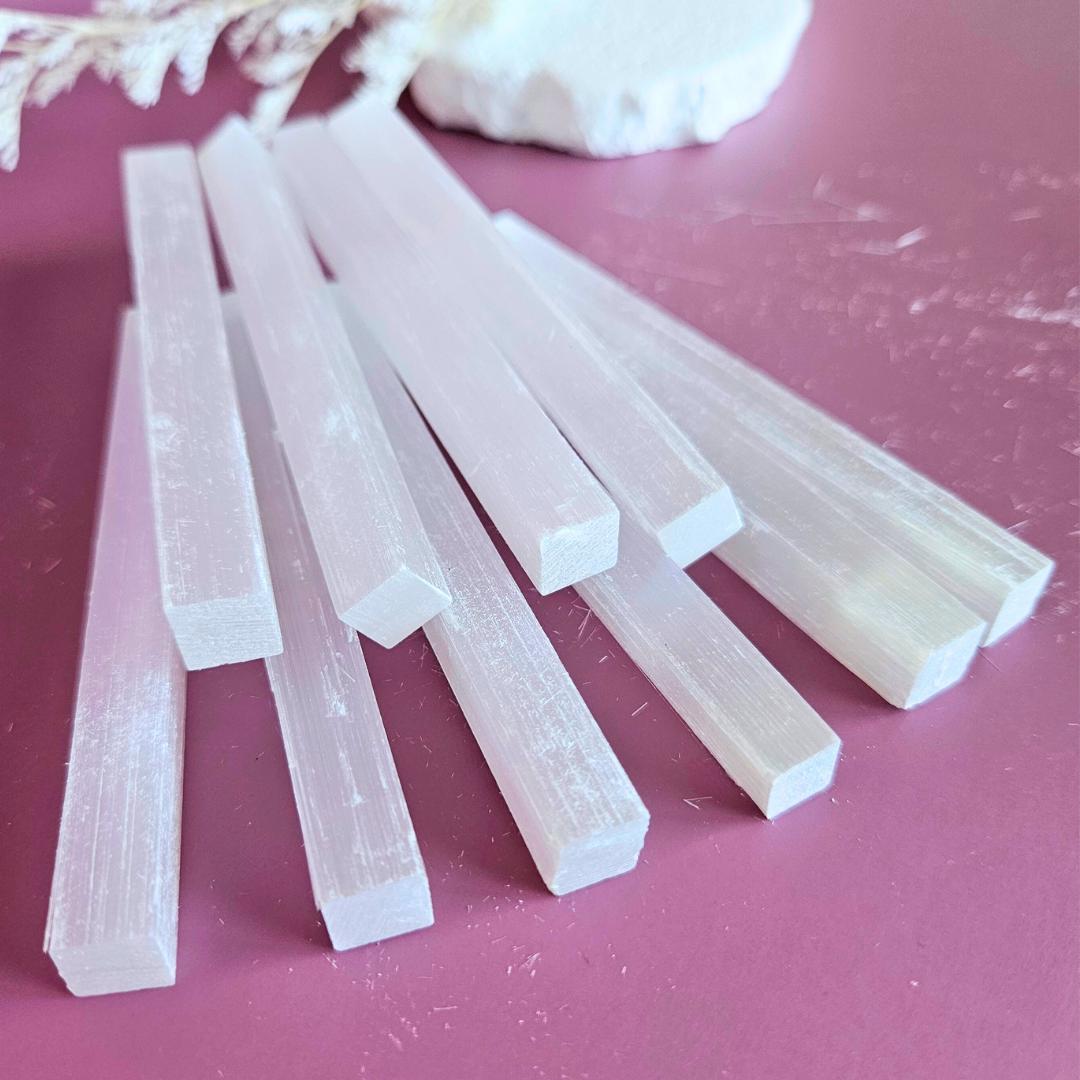 Selenite Crystal Sticks Satin Spar for Home Décor Mindfulness and Medi