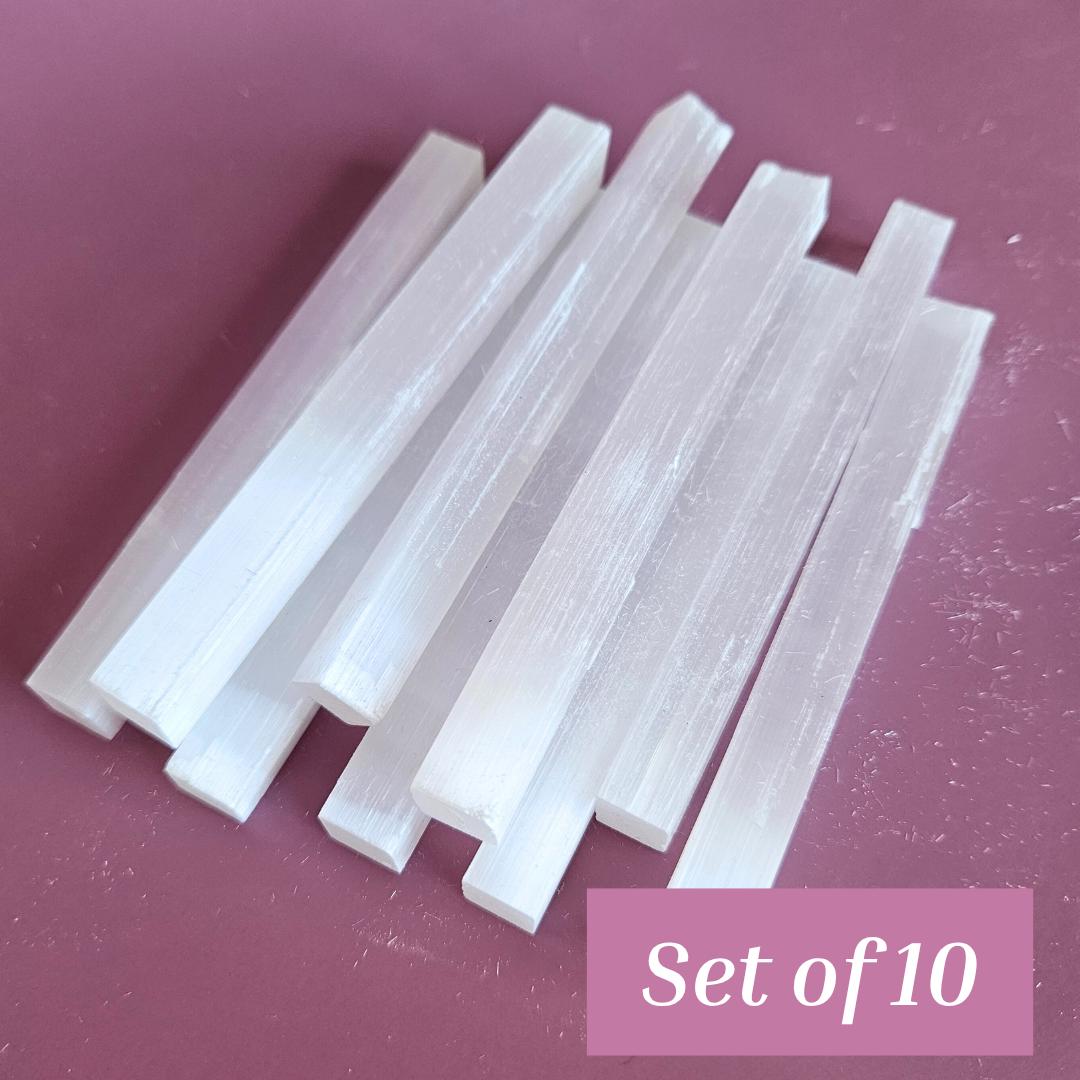 Selenite Crystal Sticks Satin Spar for Home Décor Mindfulness and Medi