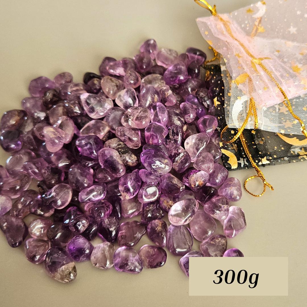 Amethyst mini tumbled stones bulk small natural purple crystal polishe