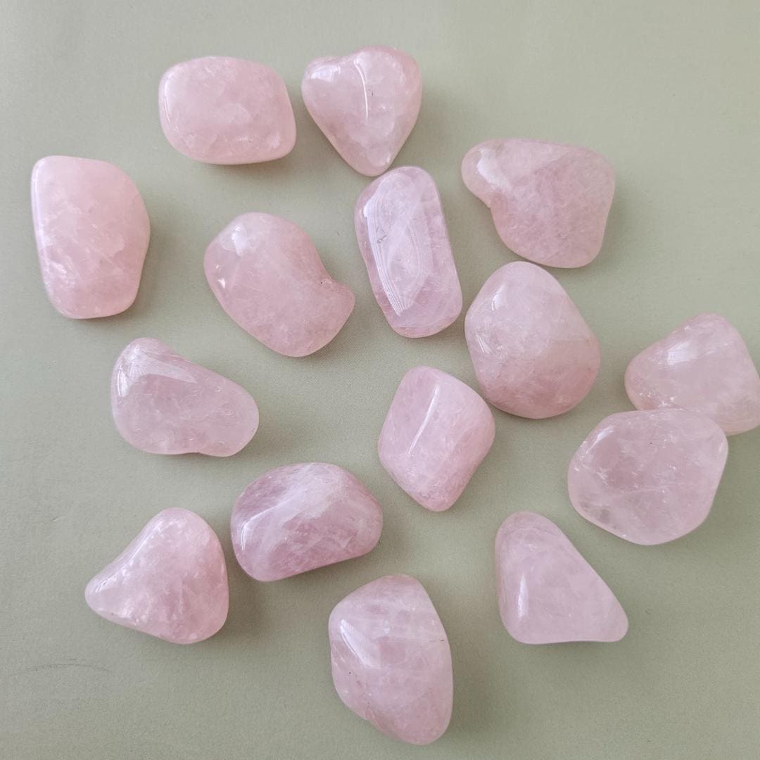 Rose quartz tumbled stones pink crystal decor home office bowl filler 