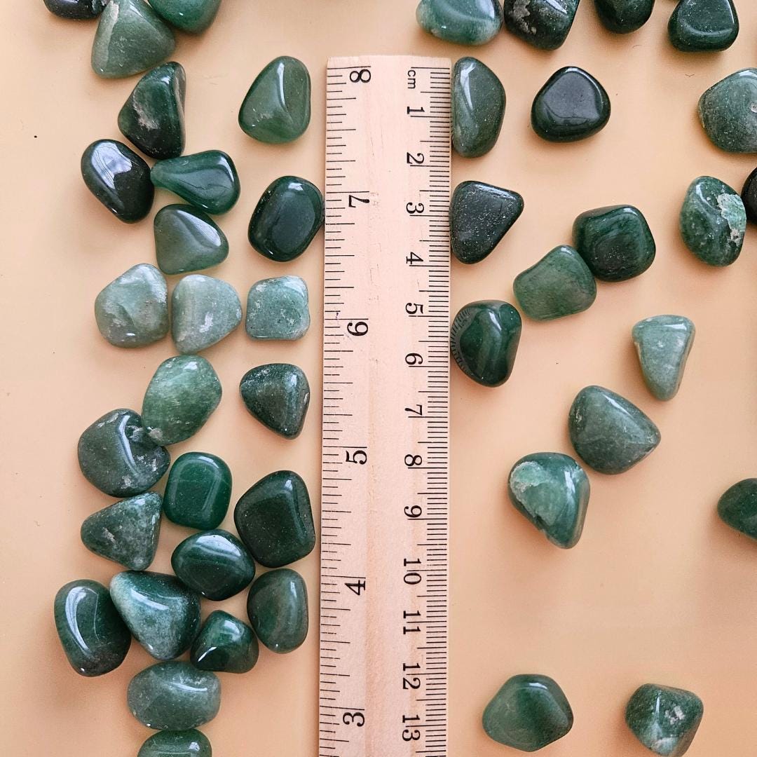Green aventurine crystal bulk tumbles pocket stone crystal for luck pr