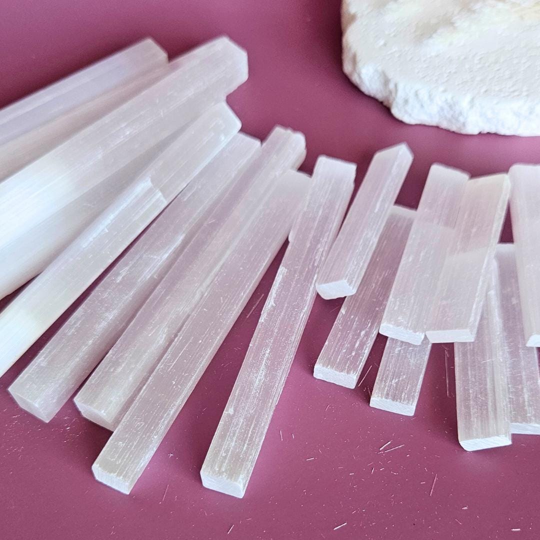 Bulk Selenite Sticks Satin Spar Crystals for Energy Cleansing Meditati