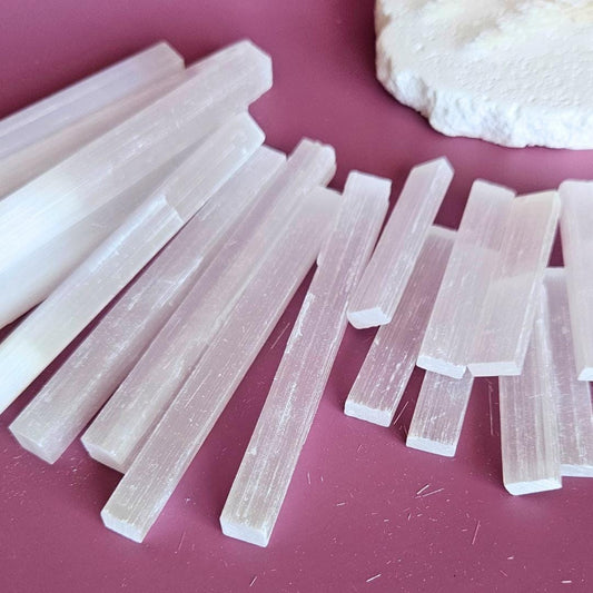 Bulk Selenite Sticks Satin Spar Crystals for Energy Cleansing Meditation and Reiki Tools Raw Crystal Wands for Healing and Aura Purification