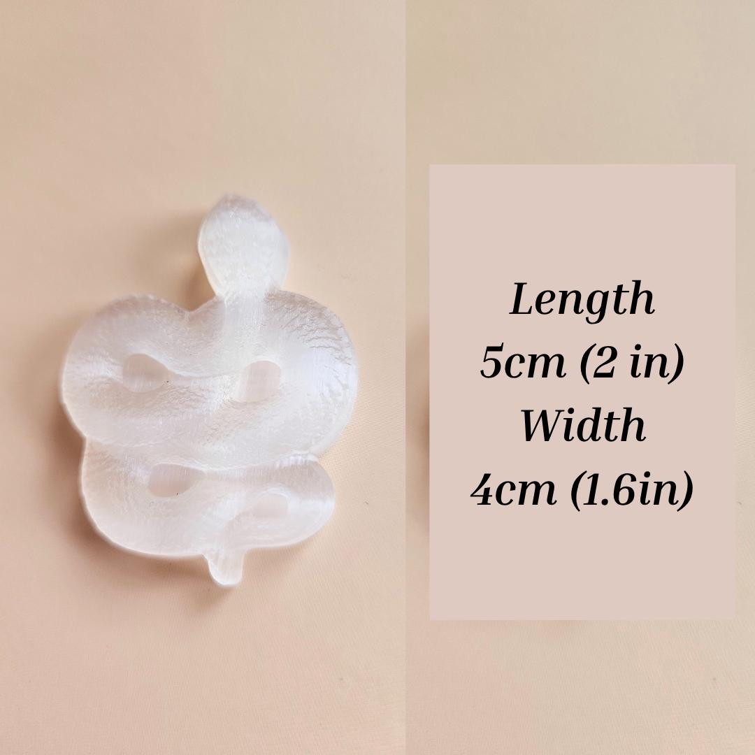 Selenite crystal satin spar snake carving home decor healing crystal m