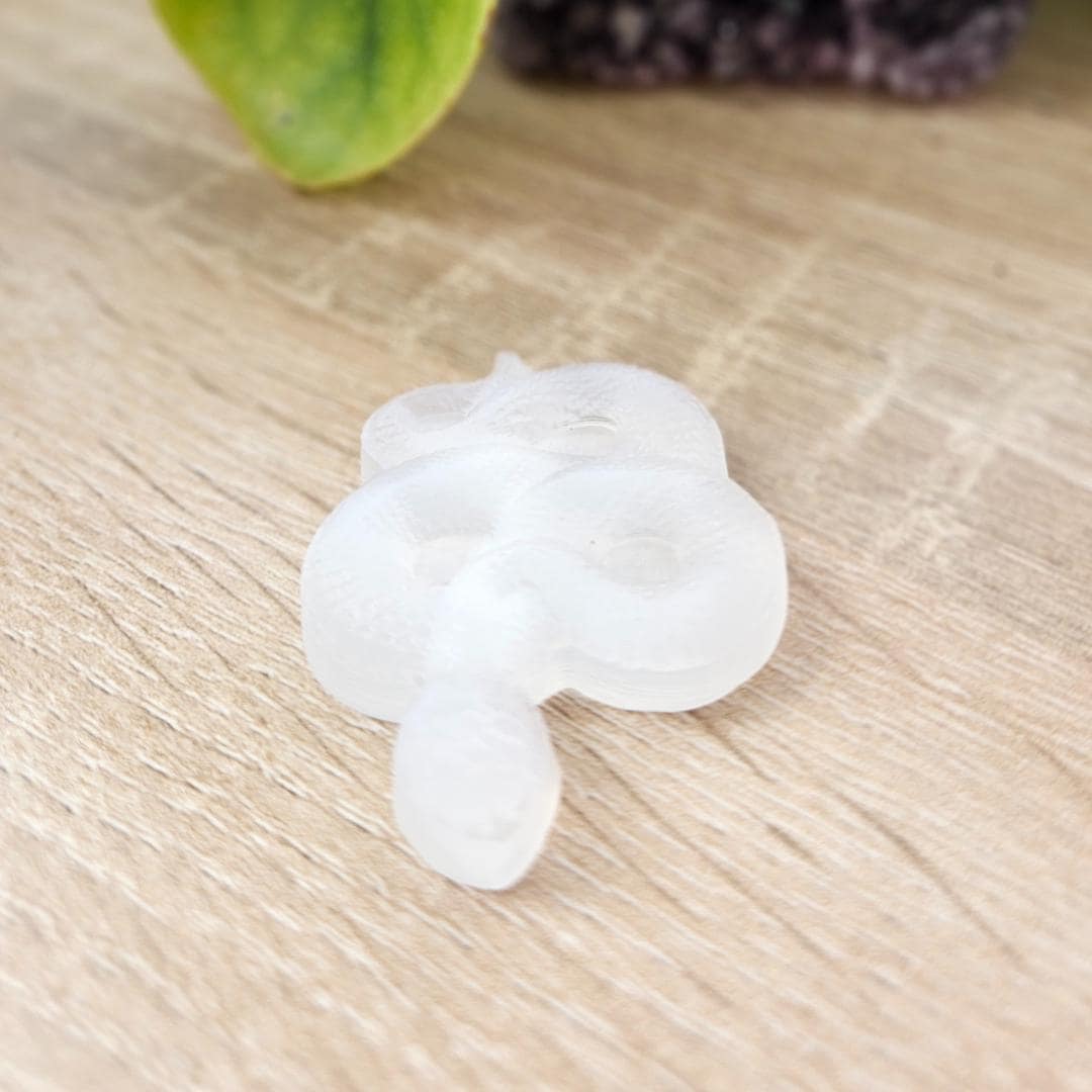 Selenite crystal satin spar snake carving home decor healing crystal m