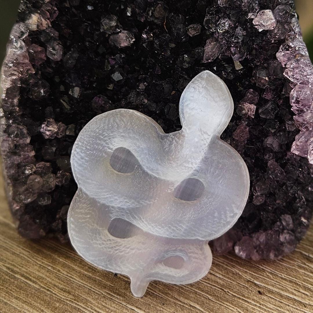 Selenite crystal satin spar snake carving home decor healing crystal m