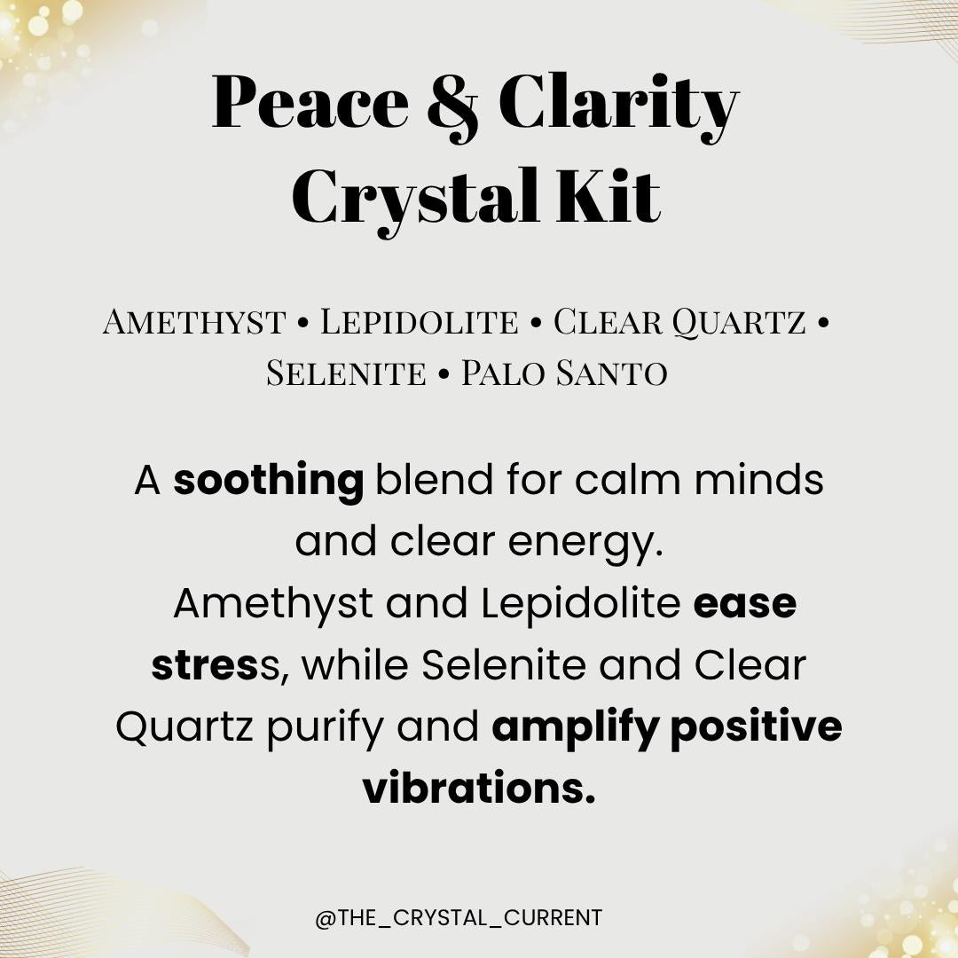 Crystal kit energy cleansing selenite and palo santo gift box for home
