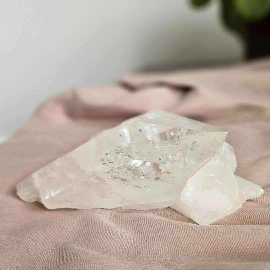 Clear quartz cluster natural clear crystal raw point large quartz spec