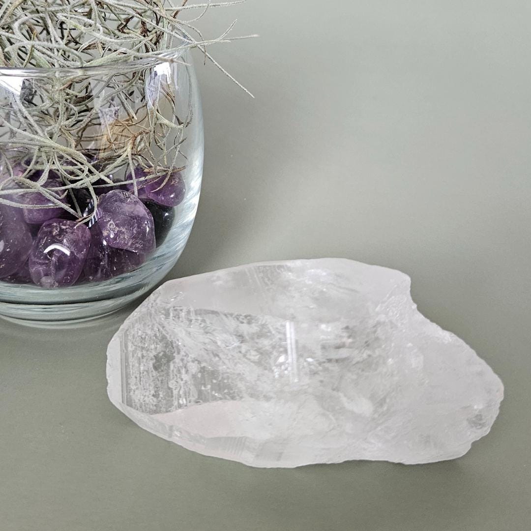 Large Clear Quartz Crystal Point Natural Stone for Reiki Energy Aura C