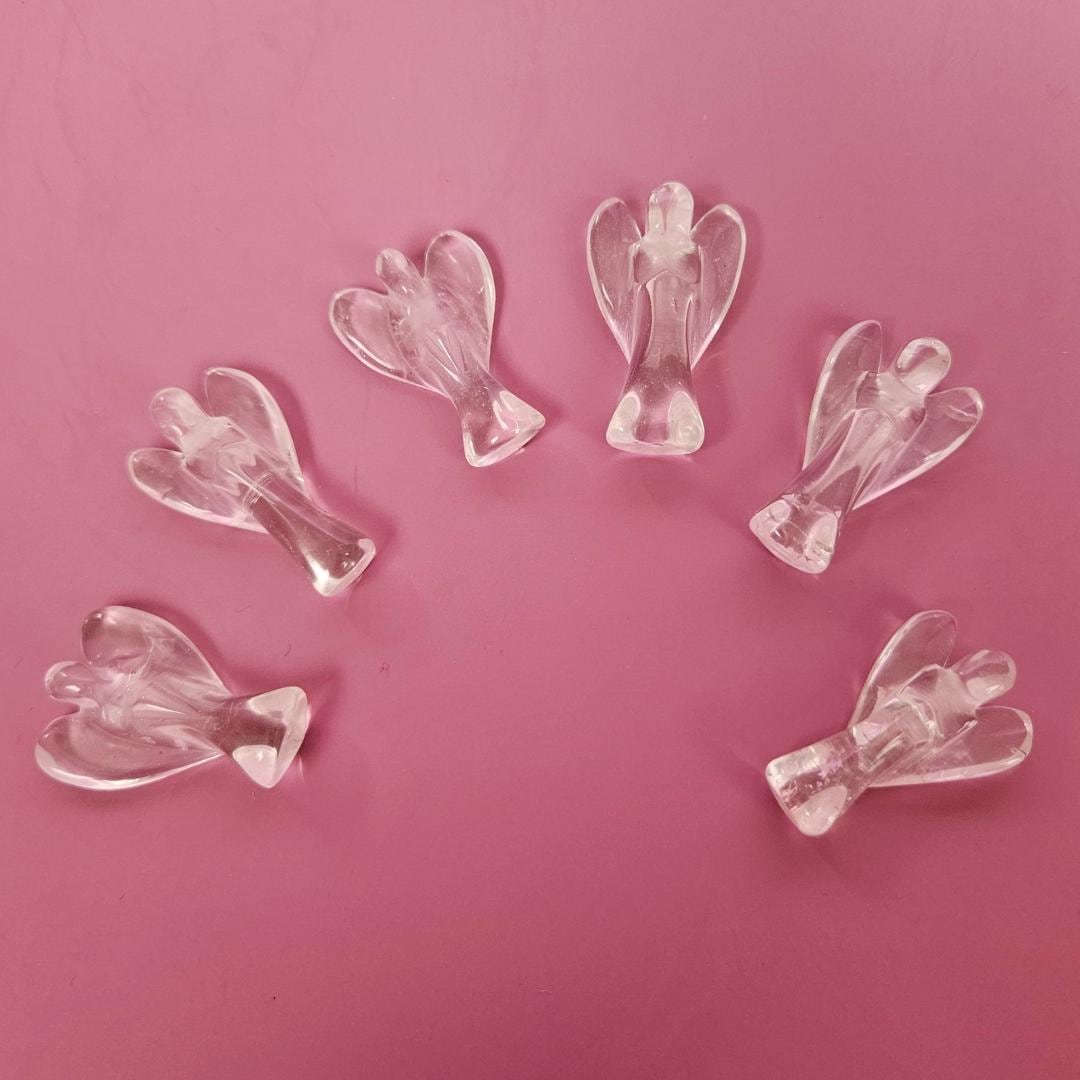 Clear Quartz Angel Crystal Carving Christian Gift Guardian Angel Figur
