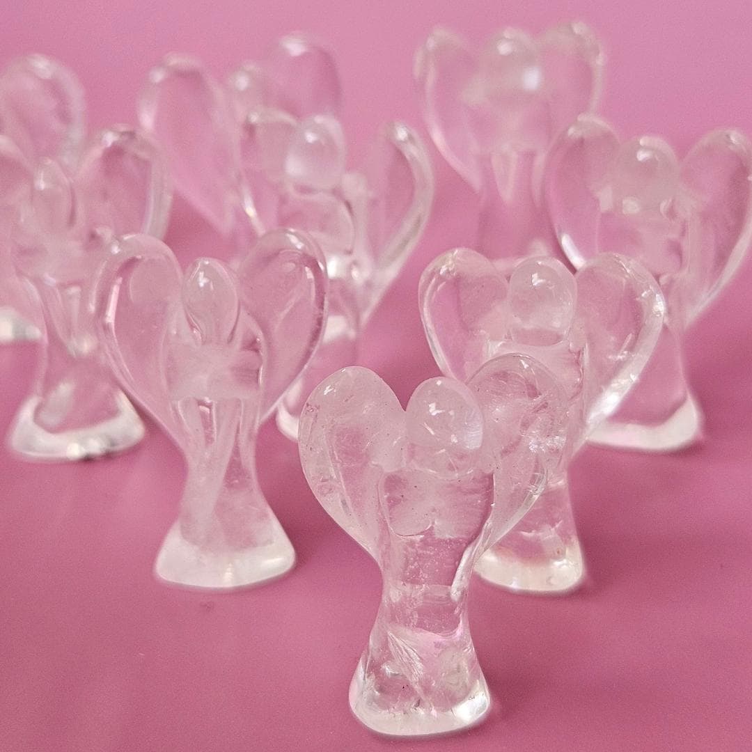 Clear Quartz Angel Crystal Carving Christian Gift Guardian Angel Figur