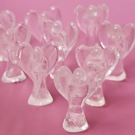 Clear Quartz Angel Crystal Carving Christian Gift Guardian Angel Figurine Protection Clarity Reiki Meditation Meaningful Home Altar Decor